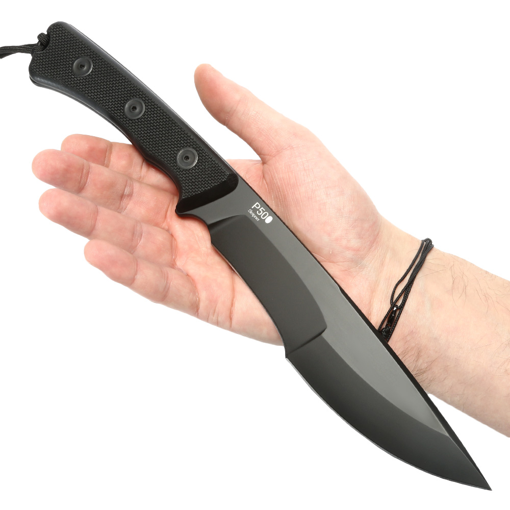 ANV Knives Outdoormesser P500 Sleipner Stahl Cerakote schwarz inkl. Lederscheide Bild 1