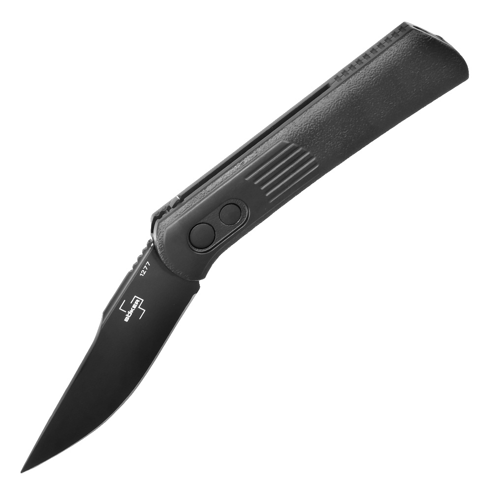 Bker Plus Springmesser Alluvial All Black D2 Stahl schwarz inkl. Grtelclip und Messertasche Bild 1