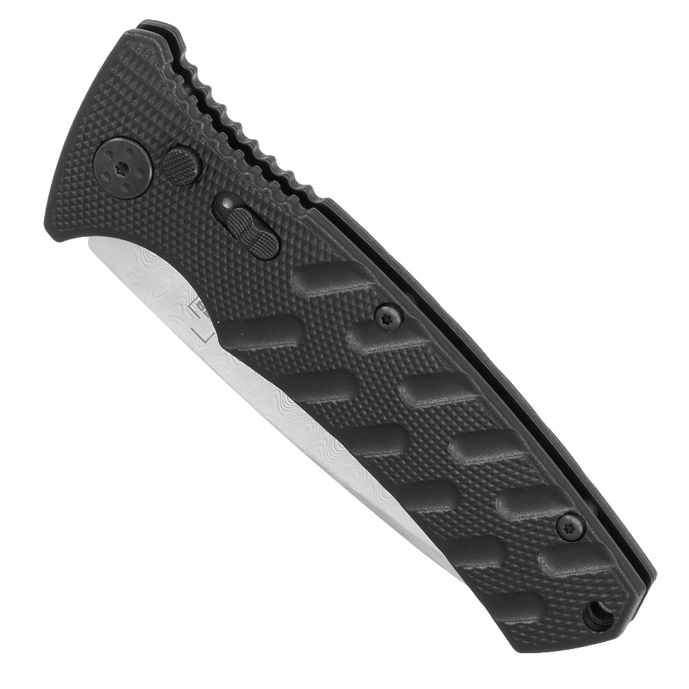 Bker Plus Springmesser Strike Damast silber/schwarz inkl. Grtelclip und Messertasche Bild 1