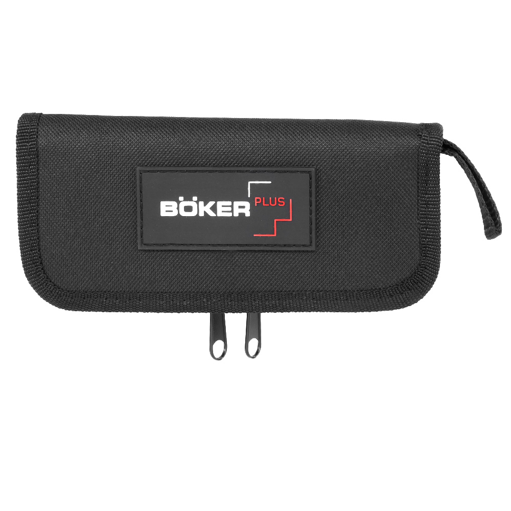 Bker Plus Springmesser Strike Damast silber/schwarz inkl. Grtelclip und Messertasche Bild 1