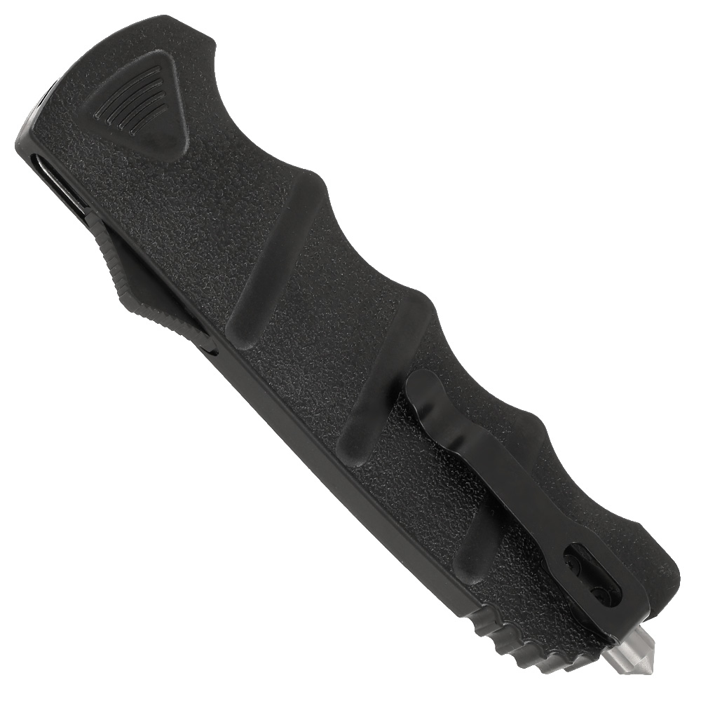 Bker Plus Rettungsmesser Rescue OTF 2.0 D2 Stahl schwarz inkl. Grtelclip, Glasbrecher und Messertasche Bild 1