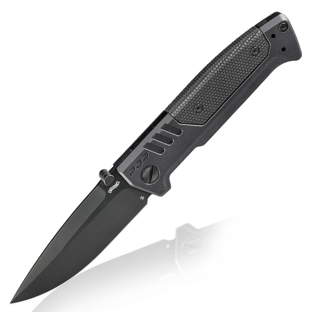 Walther Einhandmesser PDP D2 Stahl schwarz inkl. Grtelclip
