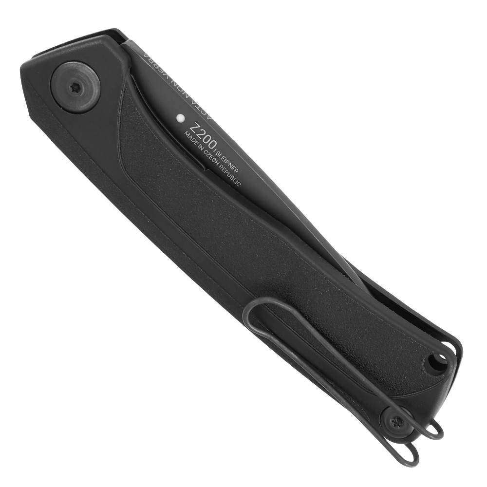 ANV Knives Taschenmesser Z200 mit Sgezahnung Sleipner Stahl schwarz inkl. Grtelclip Bild 5