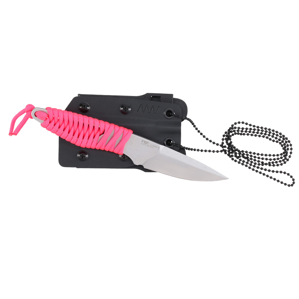 ANV Knives Neck Knife P100 Sleipner Stahl pink/stonewash inkl. Kydex Scheide Bild 3