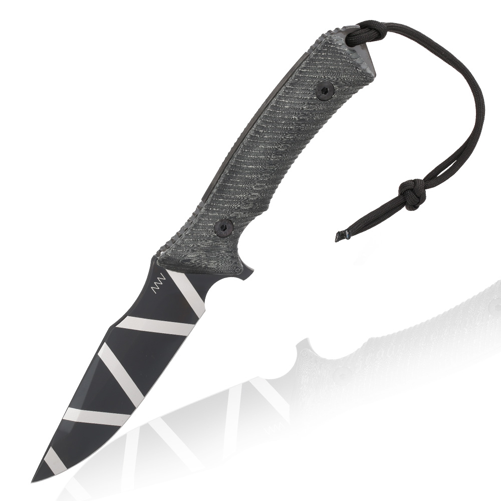 ANV Knives Outdoormesser M311 Spelter Elmax Stahl Micarta schwarz/camo inkl. Kydexscheide