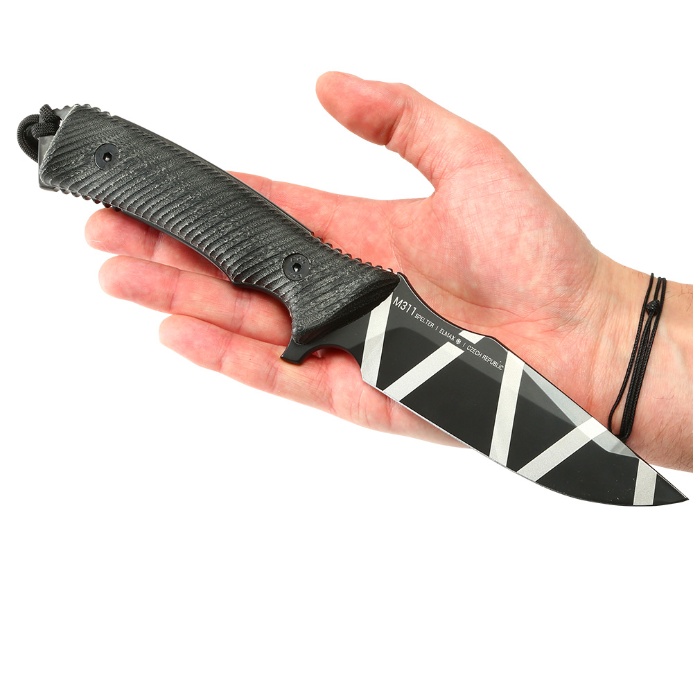 ANV Knives Outdoormesser M311 Spelter Elmax Stahl Micarta schwarz/camo inkl. Kydexscheide Bild 8