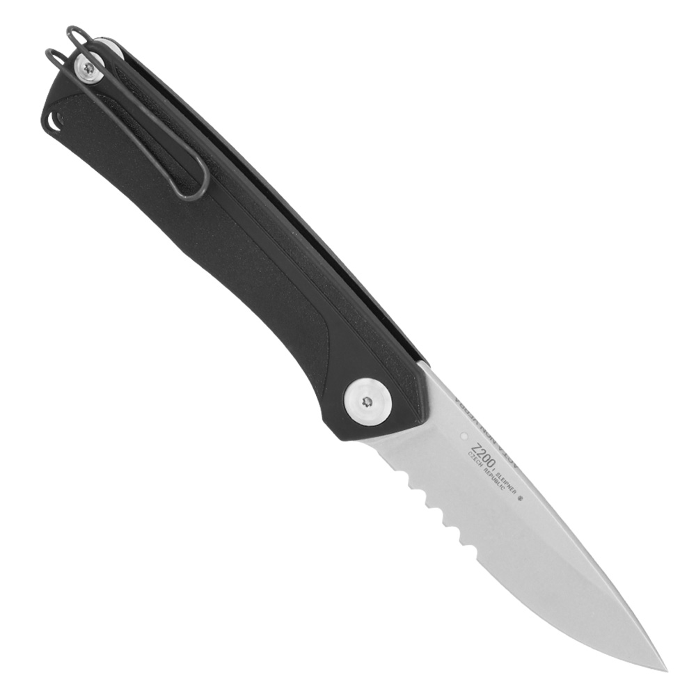 ANV Knives Taschenmesser Z200 BB mit Sgezahnung Sleipner Stahl schwarz/stonewash inkl. Grtelclip Bild 1