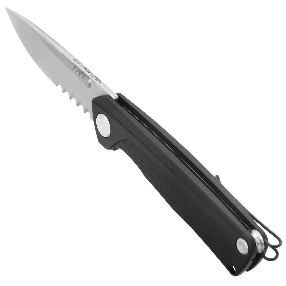 ANV Knives Taschenmesser Z200 BB mit Sgezahnung Sleipner Stahl schwarz/stonewash inkl. Grtelclip Bild 6