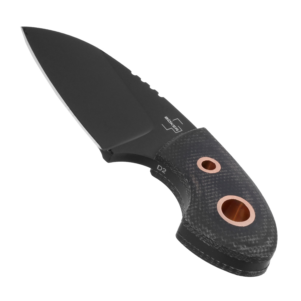 Bker Plus Neck Knife Gnome all black Copper D2 Stahl inkl. Kydexscheide Bild 2