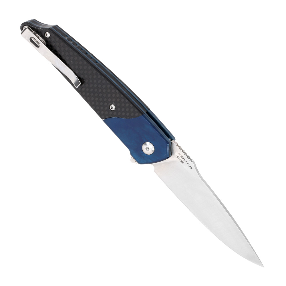 Amare Knives Einhandmesser Pocket Peak blau inkl. Grtelclip Bild 1
