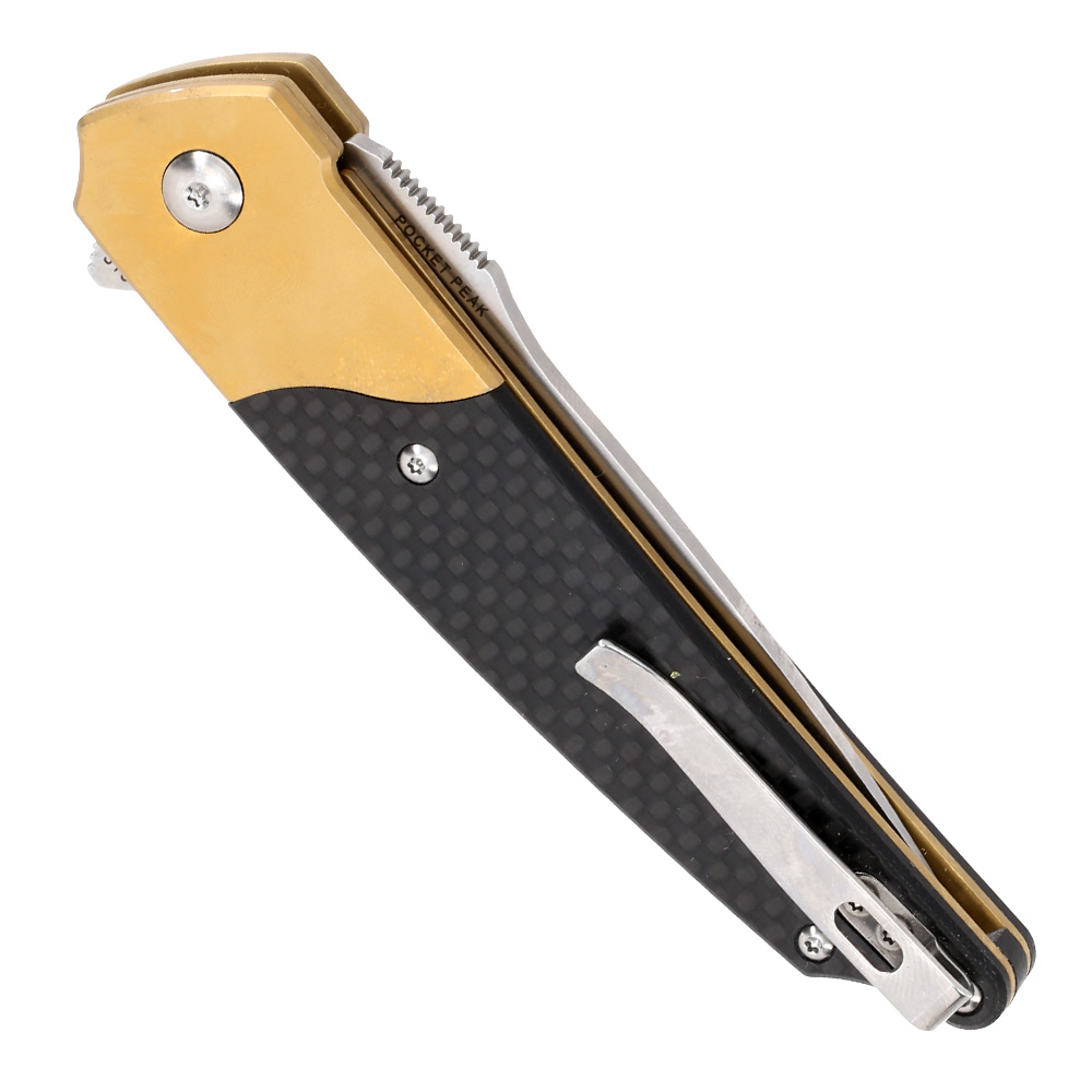 Amare Knives Einhandmesser Pocket Peak gold inkl. Grtelclip Bild 5
