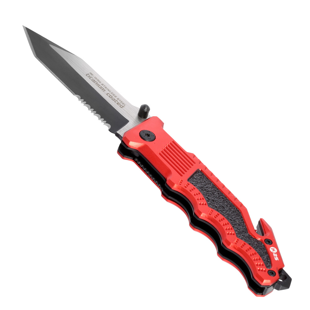 K25 Rettungsmesser Tanto rot inkl. Gurtschneider, Glasbrecher und Grteltasche Bild 2