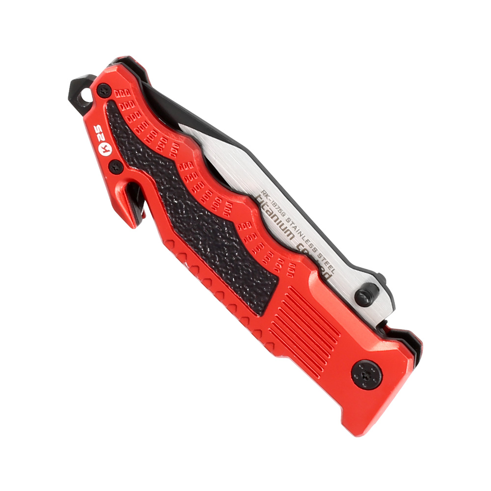 K25 Rettungsmesser Tanto rot inkl. Gurtschneider, Glasbrecher und Grteltasche Bild 6