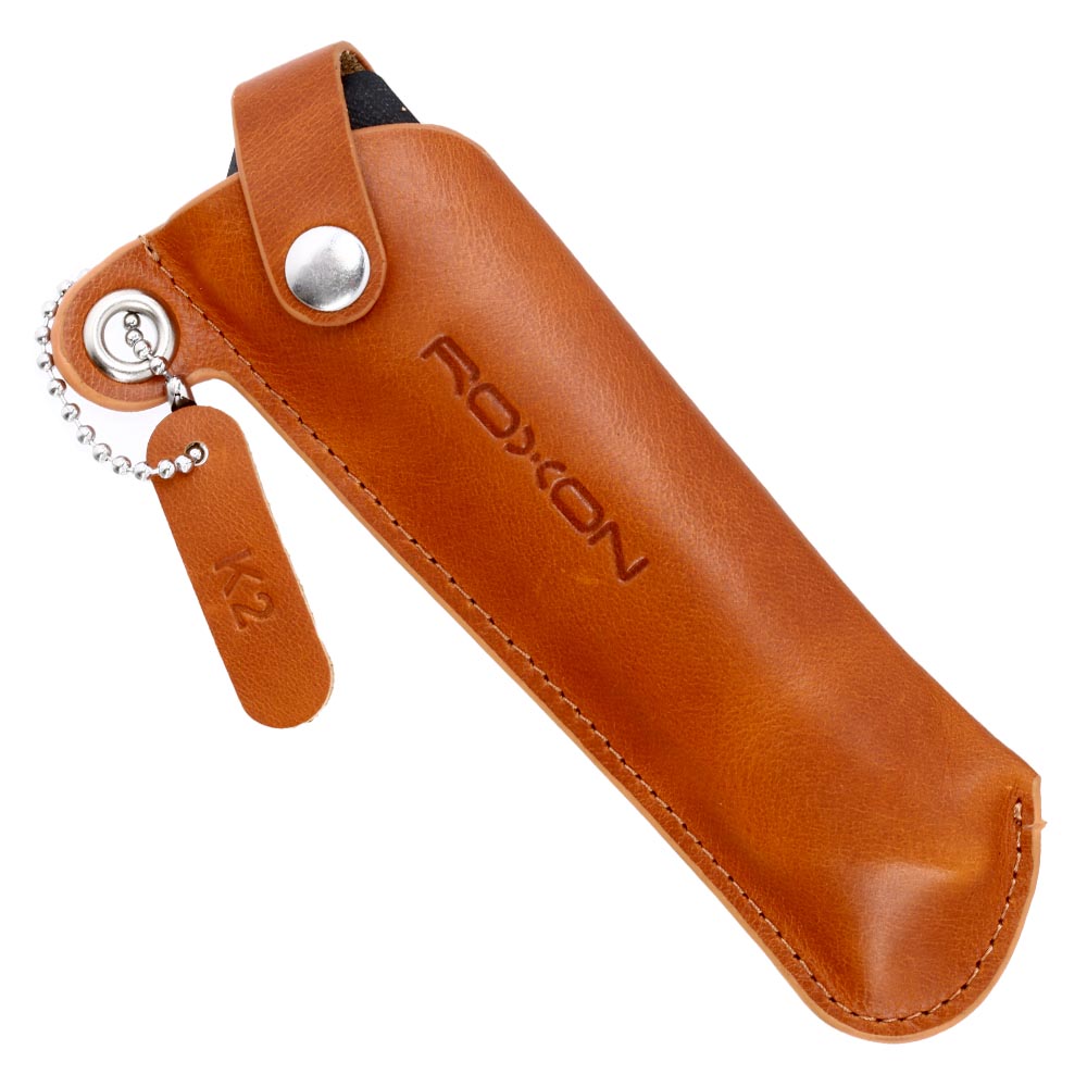 Roxon Taschenmesser K2 Excellence Leather schwarz/braun inkl. Grtelclip und Lederetui Bild 7