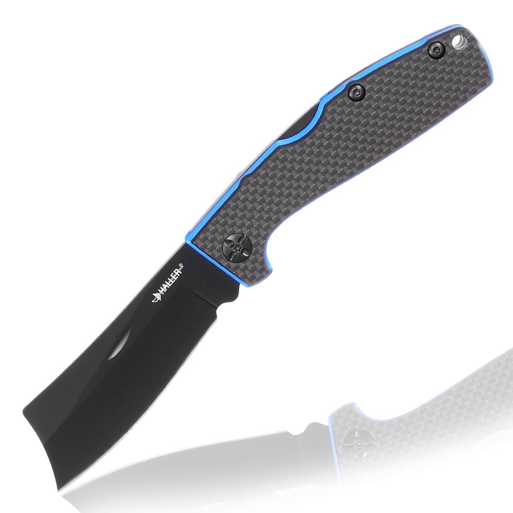 Haller Taschenmesser Carbonfiber II blau inkl. Grtelclip