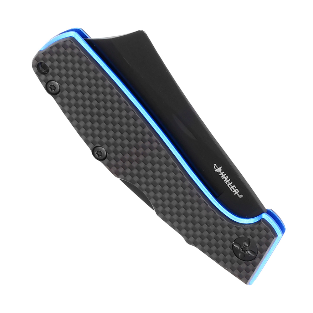 Haller Taschenmesser Carbonfiber II blau inkl. Grtelclip Bild 4