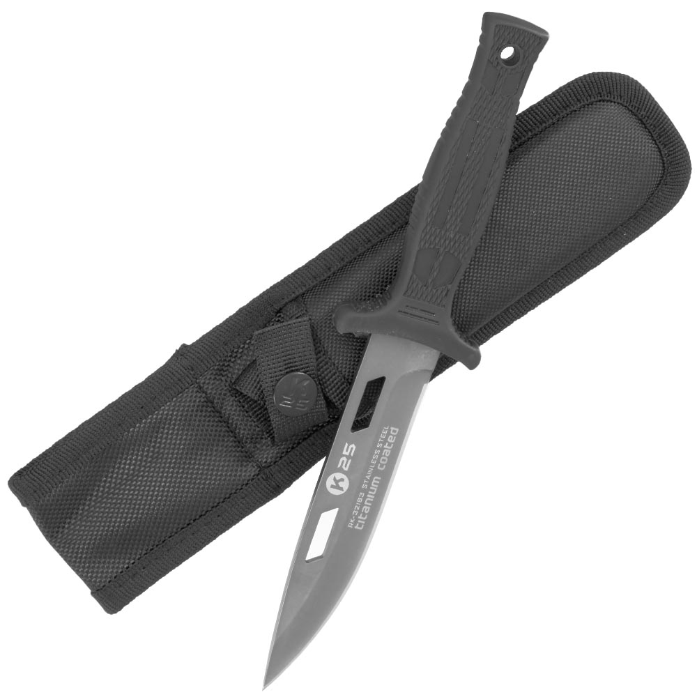 K25 Stiefelmesser Tactical titanbeschichtet schwarz inkl. Nylon-Grtelscheide Bild 3
