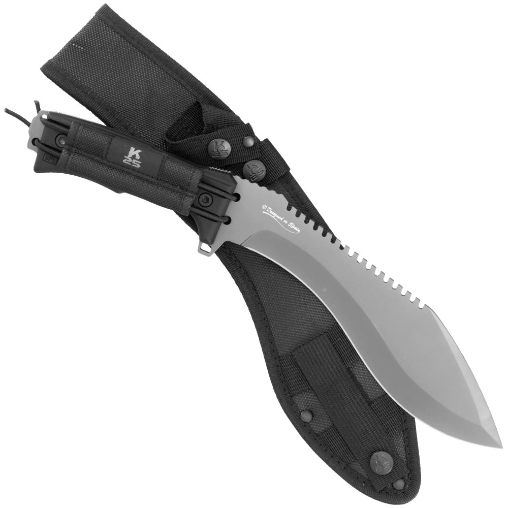 K25 Kukri Machete Elephas titanbeschichtet Sgezahnung grau/schwarz inkl. Nylon-Grtelscheide Bild 3