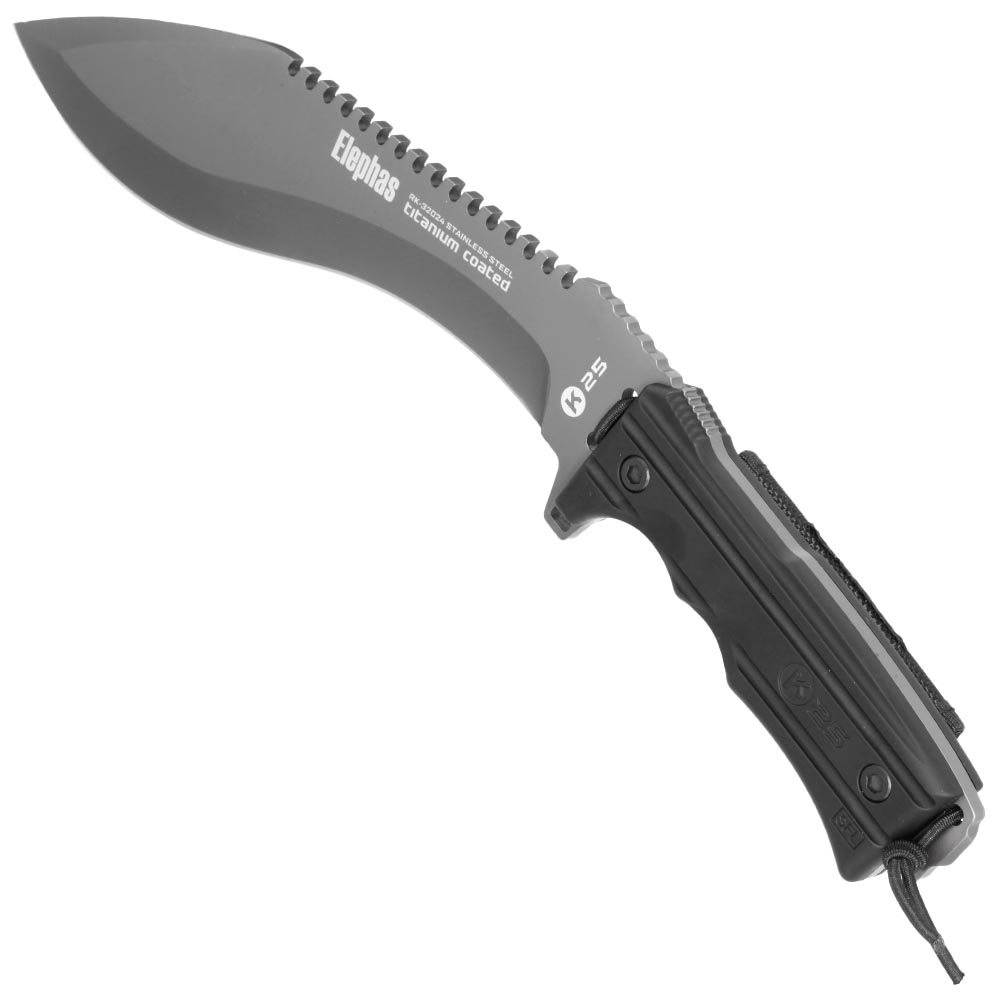 K25 Kukri Machete Elephas titanbeschichtet Sgezahnung grau/schwarz inkl. Nylon-Grtelscheide Bild 6