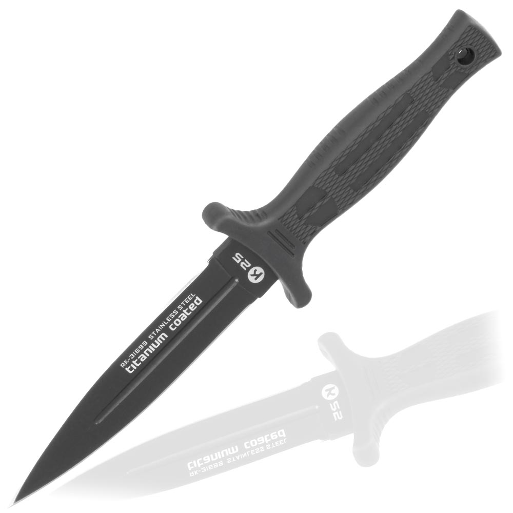 K25 Stiefelmesser Tactical II titanbeschichtet schwarz inkl. Nylon-Grtelscheide