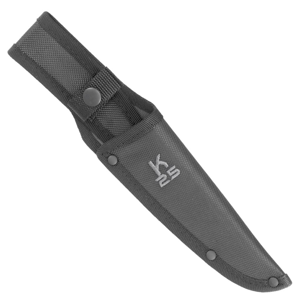K25 Outdoormesser Tactical titanbeschichtet schwarz mit Teilsgezahnung inkl. Nylon-Grtelscheide Bild 5