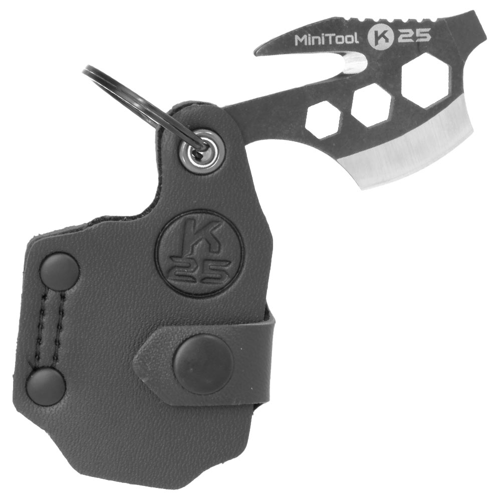 K25 Multitool 6 in 1 schwarz inkl. Lederetui und Schlsselring