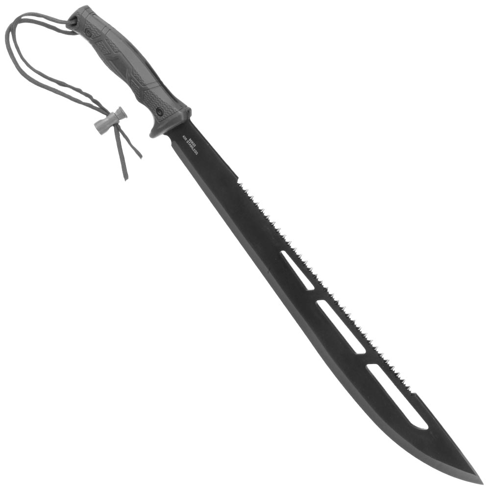 Haller Machete Black Saw Sgezahnung schwarz inkl. Nylon-Grtelscheide mit Rckentragegurt Bild 1