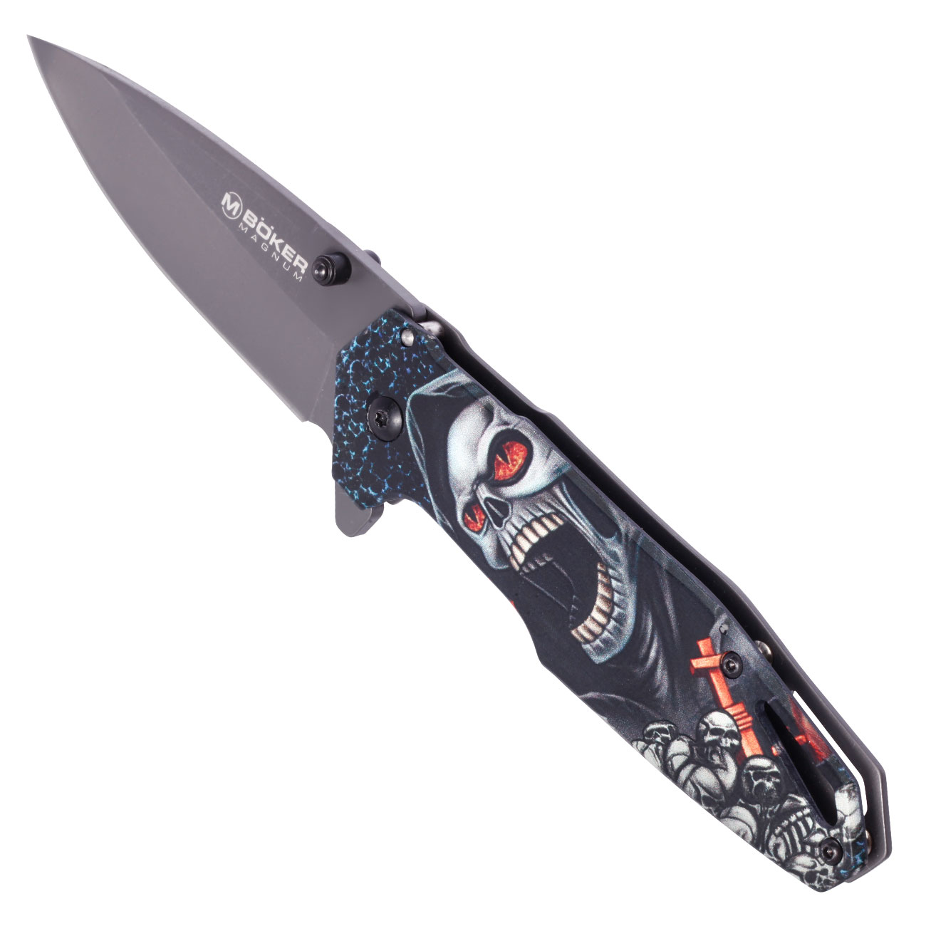 Magnum Einhandmesser Screaming Skull inkl. Grtelclip Bild 6