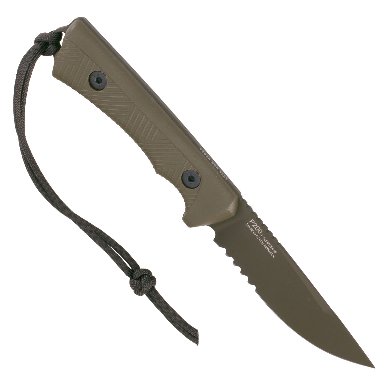 ANV Knives Outdoormesser P200 mit Sgezahnung Sleipner Stahl Cerakote oliv inkl. Kydexscheide Bild 1