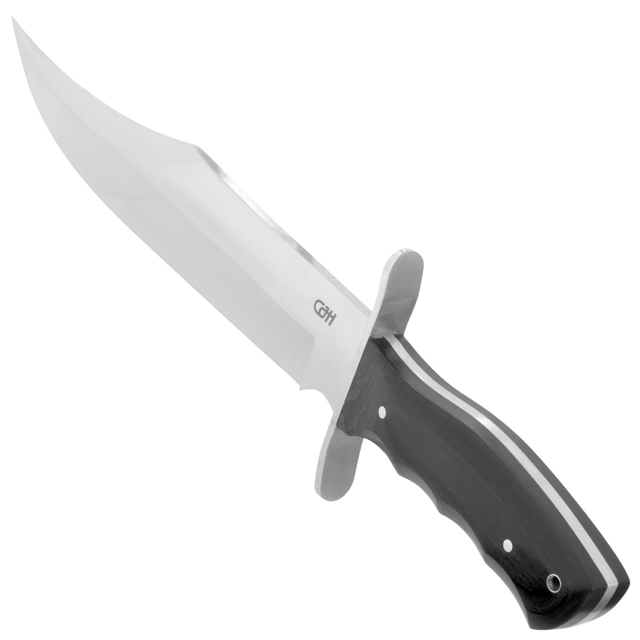 CJH Bowiemesser mit Pakka-Holzgriffschalen inkl. Lederscheide Bild 6