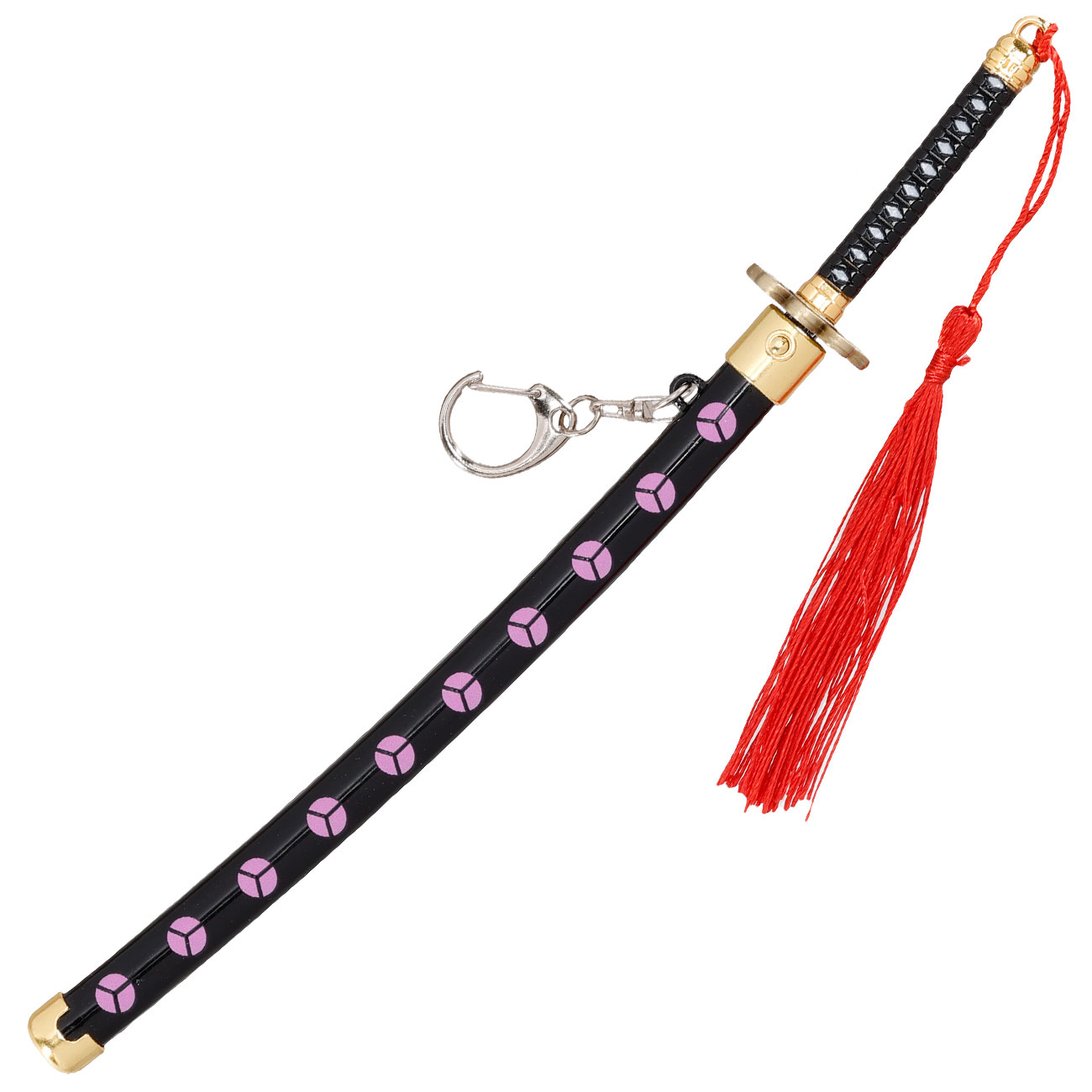 Schlsselanhnger Mini Katana One Piece Zorro Shusui schwarz/lila inkl. Scheide und Schwertstnder Bild 2