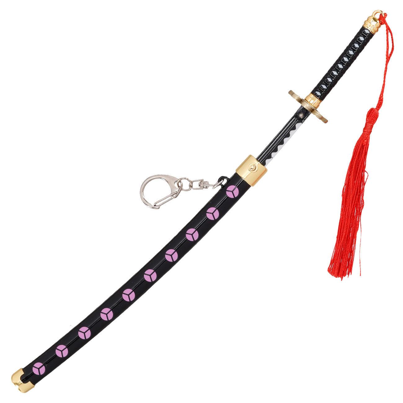 Schlsselanhnger Mini Katana One Piece Zorro Shusui schwarz/lila inkl. Scheide und Schwertstnder Bild 6