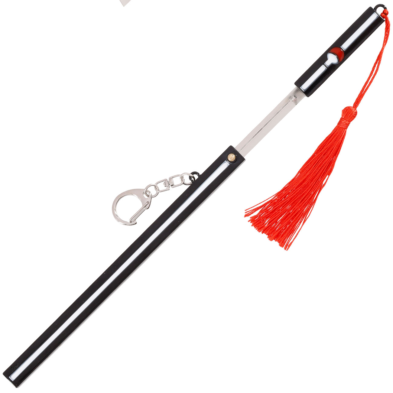 Schlsselanhnger Mini Katana Naruto Sasuke Uchiha schwarz/wei inkl. Scheide und Schwertstnder Bild 6