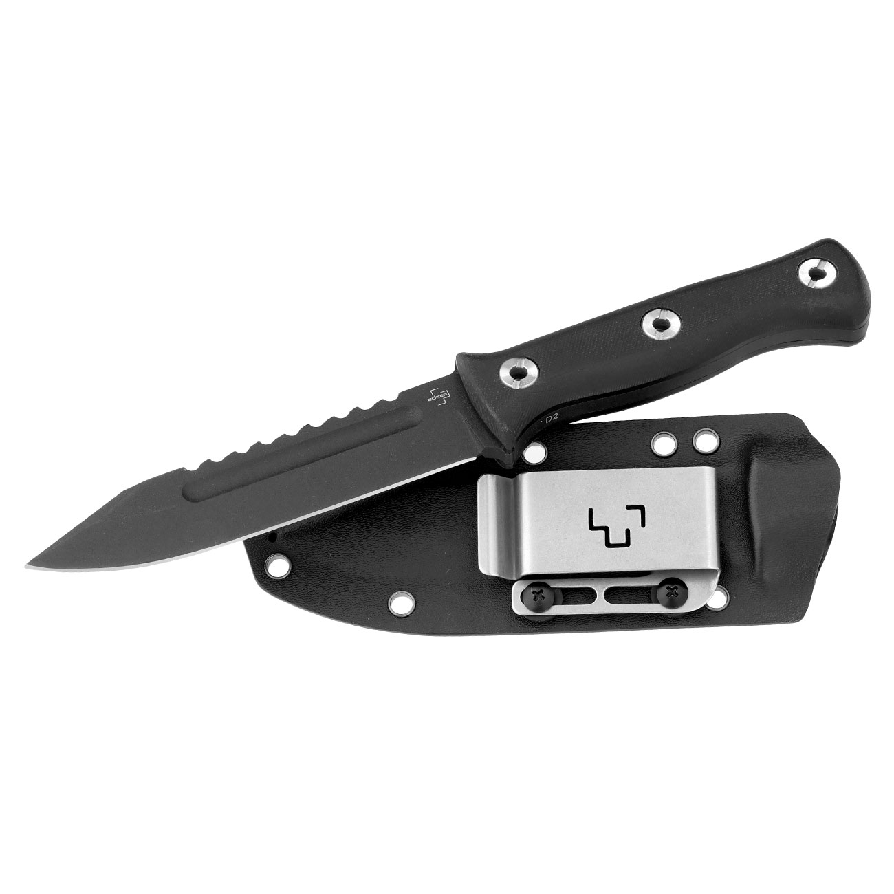 Bker Plus Outdoormesser Pilot Knife 2.0 schwarz inkl. Kydexscheide und Grtelclip Bild 3