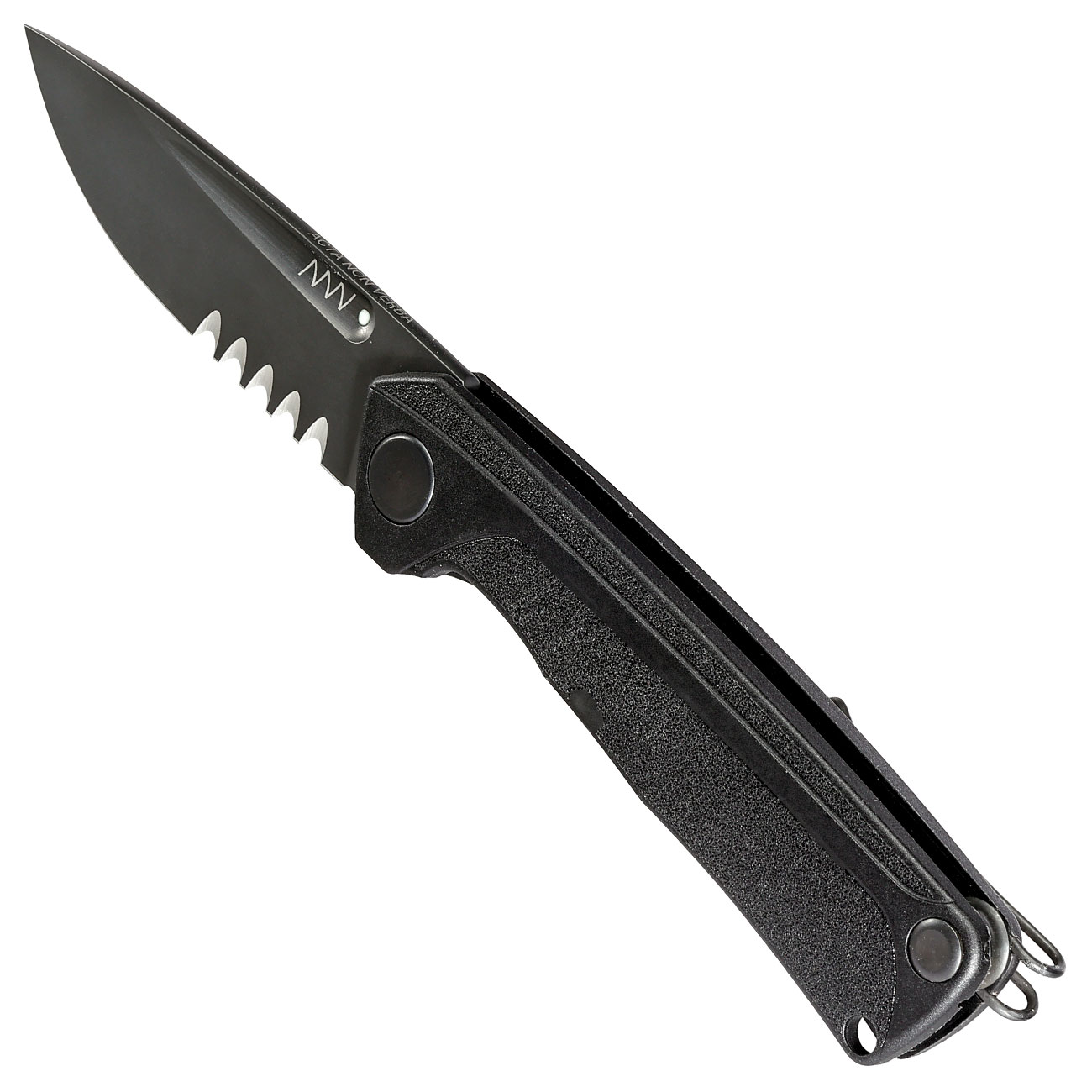 ANV Knives Taschenmesser Z200 BB mit Sgezahnung Sleipner Stahl schwarz inkl. Grtelclip Bild 6
