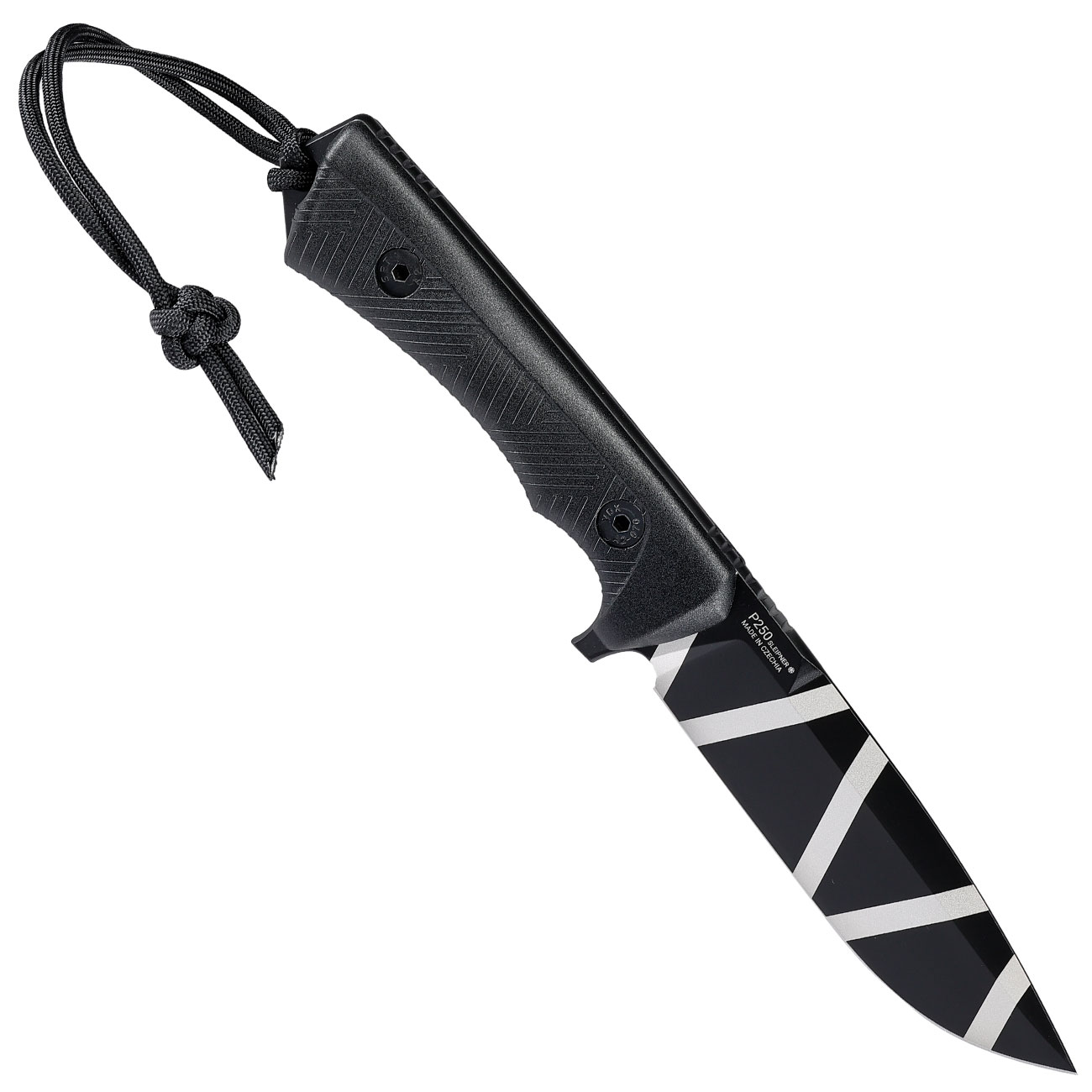 ANV Knives Outdoormesser P250 Sleipner Stahl Cerakote schwarz camo inkl. Kydexscheide Bild 1