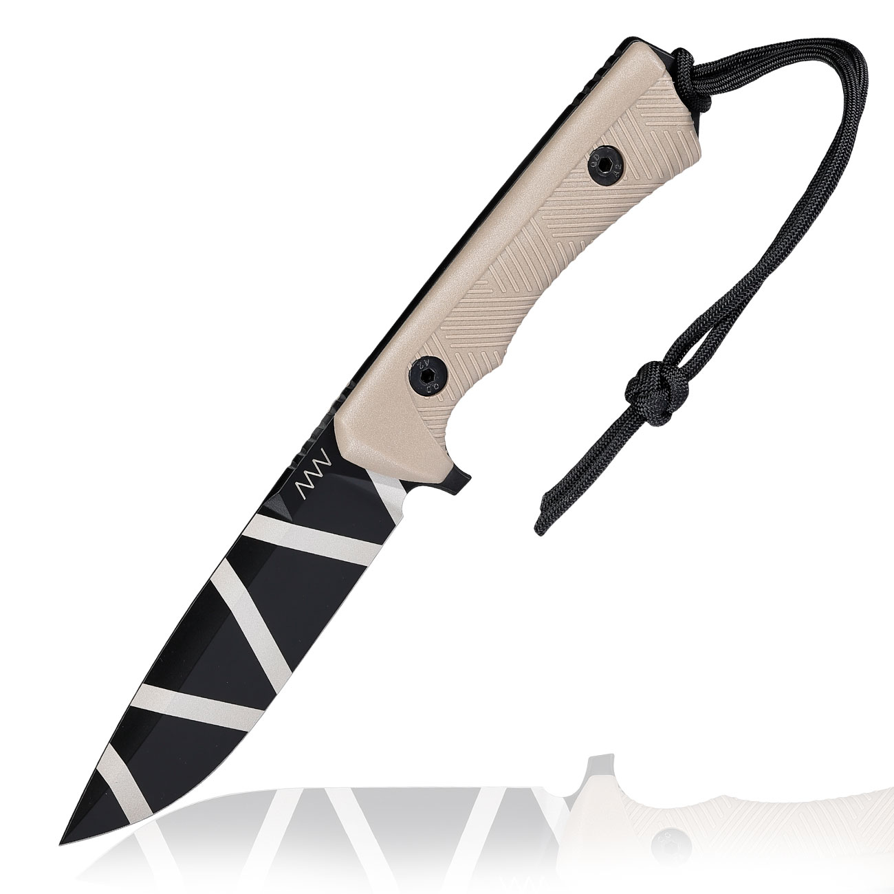 ANV Knives Outdoormesser P250 Sleipner Stahl Cerakote coyote/schwarz camo inkl. Kydexscheide