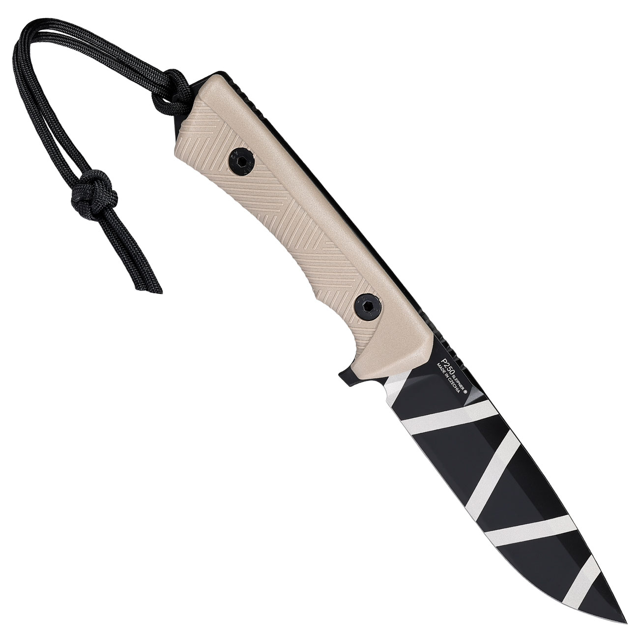 ANV Knives Outdoormesser P250 Sleipner Stahl Cerakote coyote/schwarz camo inkl. Kydexscheide Bild 1