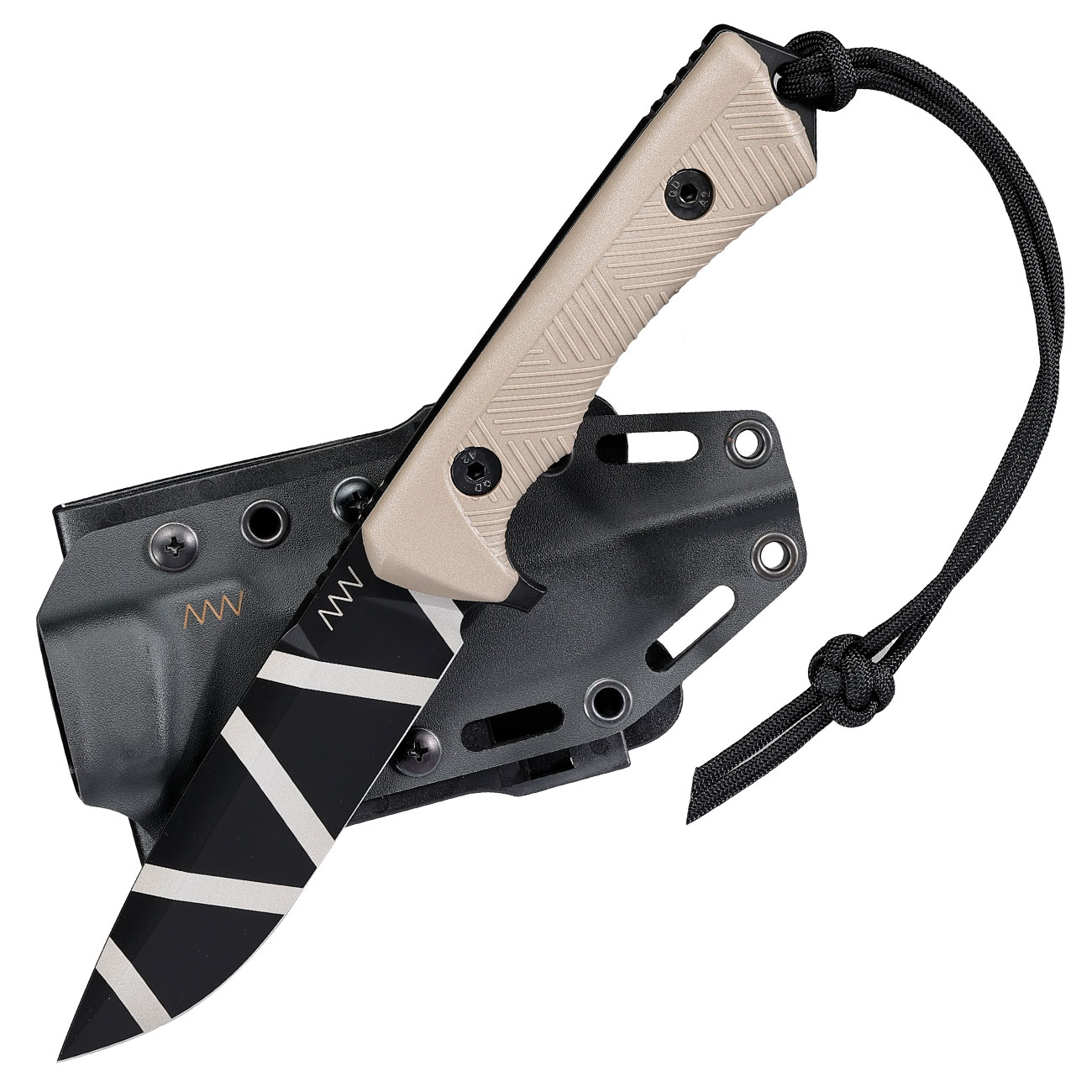 ANV Knives Outdoormesser P250 Sleipner Stahl Cerakote coyote/schwarz camo inkl. Kydexscheide Bild 3