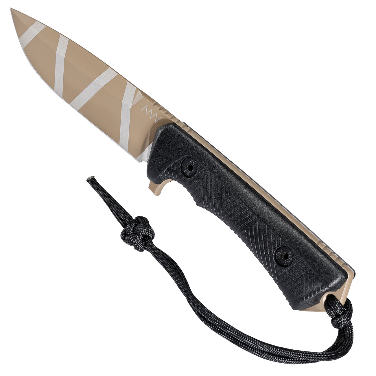 ANV Knives Outdoormesser P250 Sleipner Stahl Cerakote schwarz/coyote camo inkl. Kydexscheide Bild 6