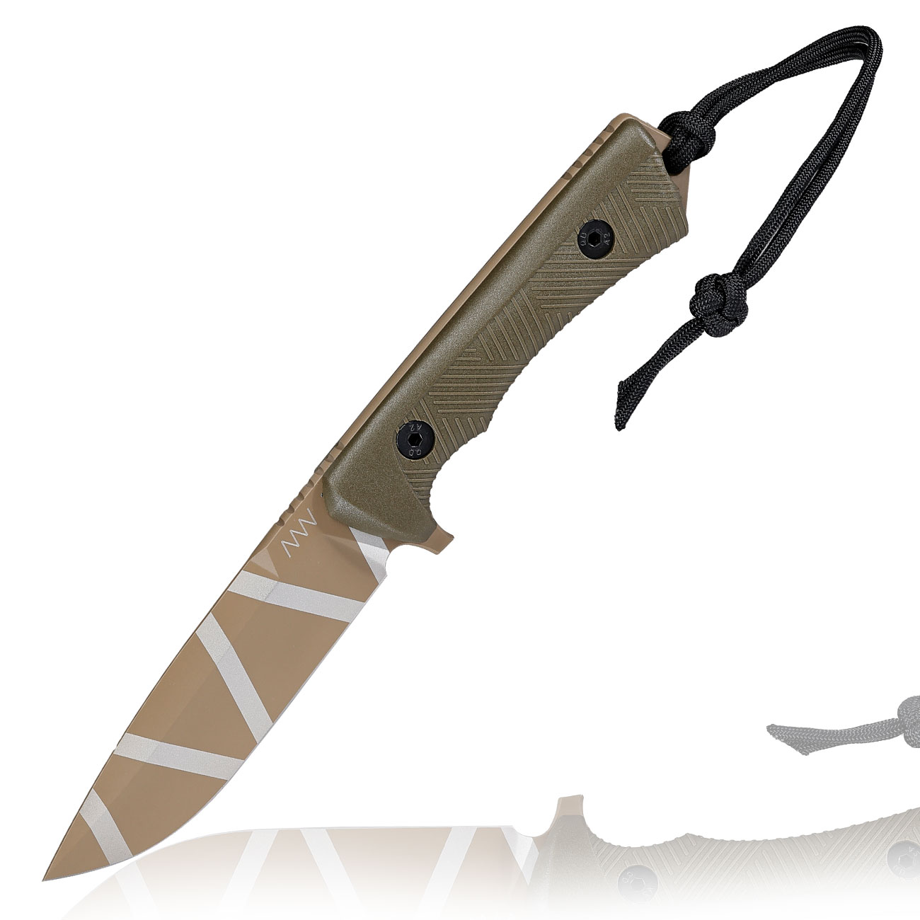 ANV Knives Outdoormesser P250 Sleipner Stahl Cerakote olive/coyote camo inkl. Kydexscheide