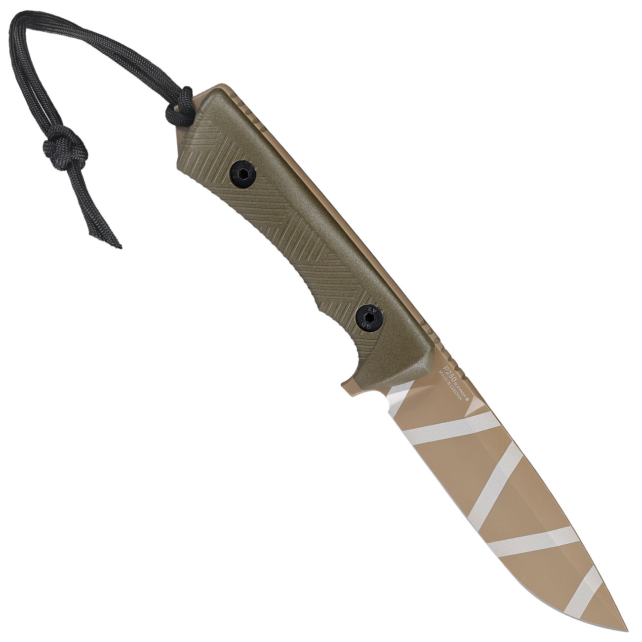 ANV Knives Outdoormesser P250 Sleipner Stahl Cerakote olive/coyote camo inkl. Kydexscheide Bild 1