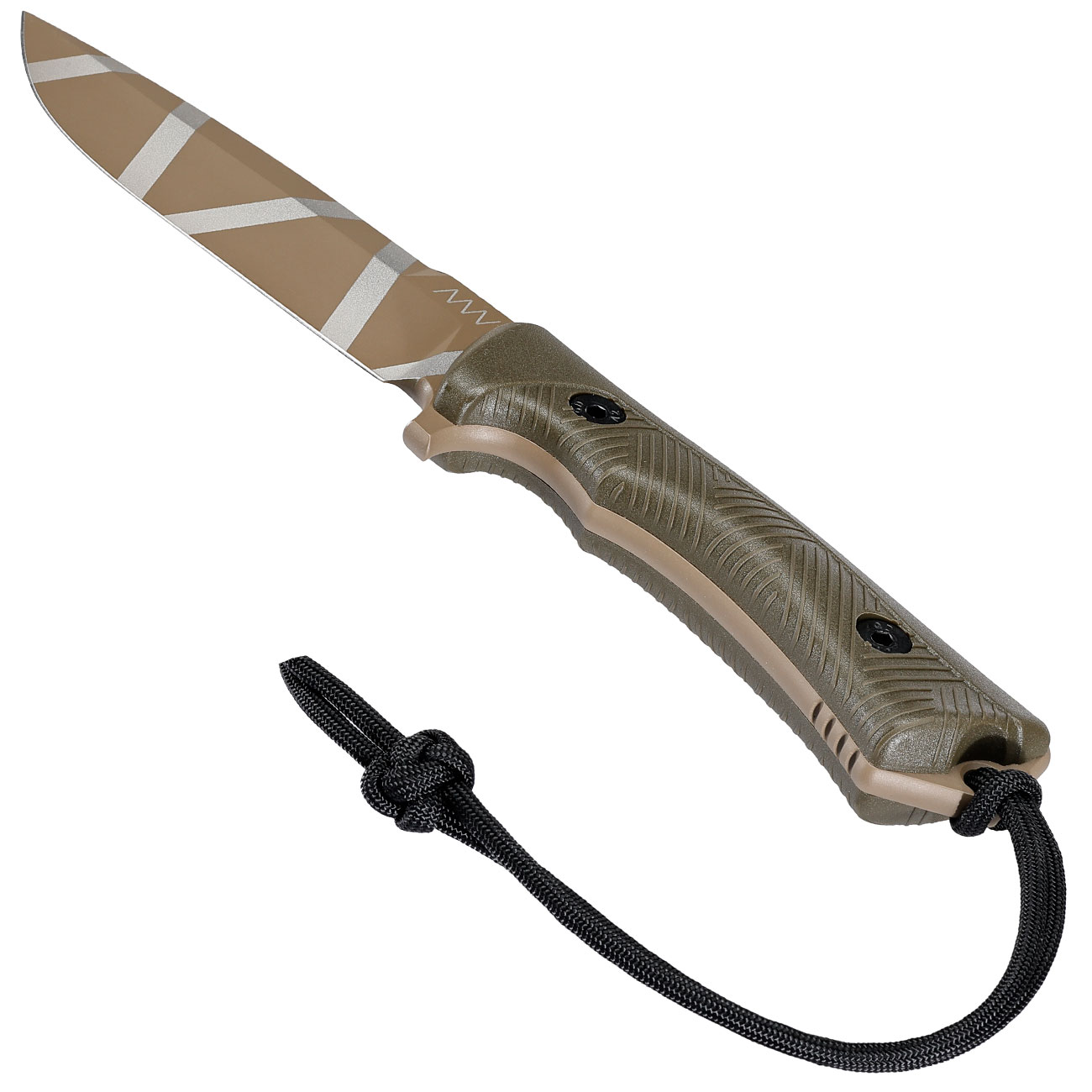 ANV Knives Outdoormesser P250 Sleipner Stahl Cerakote olive/coyote camo inkl. Kydexscheide Bild 2