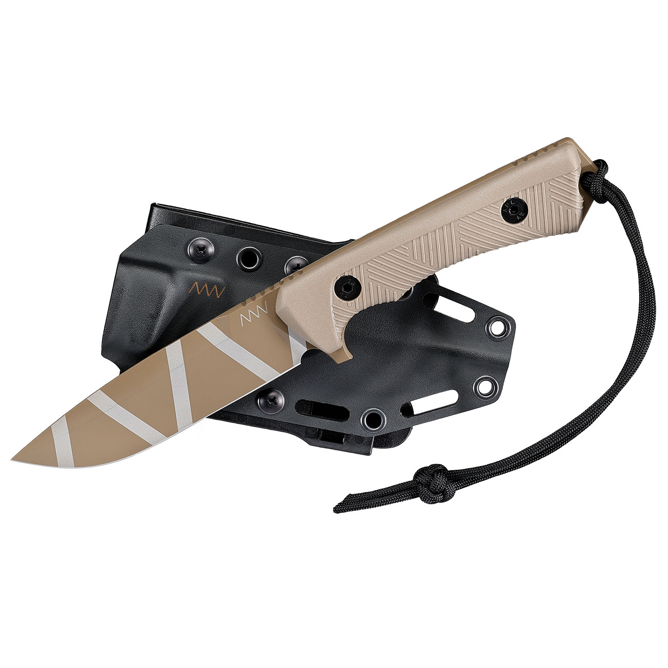 ANV Knives Outdoormesser P250 Sleipner Stahl Cerakote coyote camo inkl. Kydexscheide Bild 3