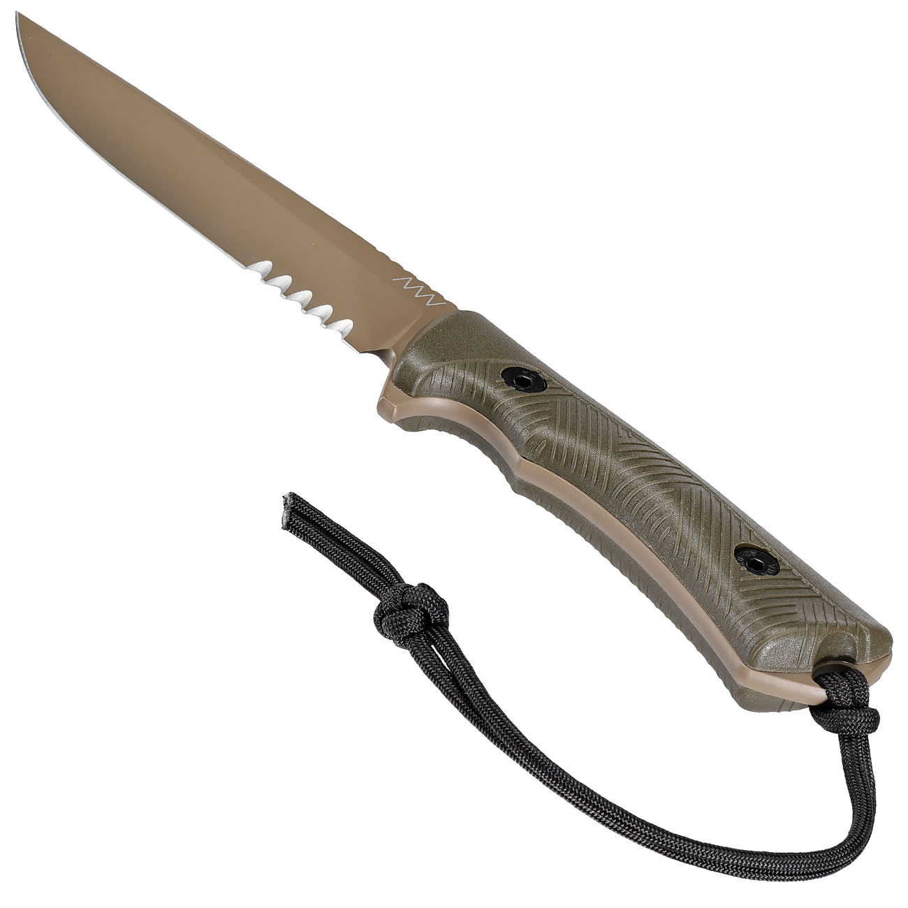 ANV Knives Outdoormesser P300 mit Sgezahnung Sleipner Stahl Cerakote oliv/coyote inkl. Kydexscheide Bild 2
