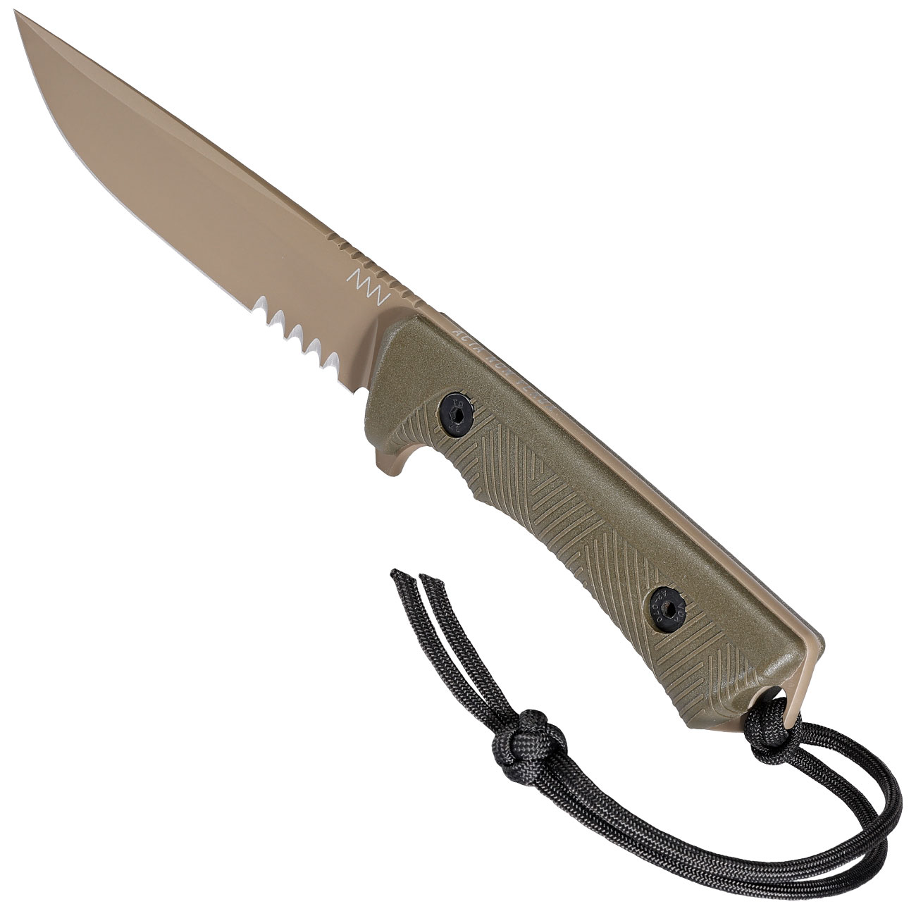 ANV Knives Outdoormesser P300 mit Sgezahnung Sleipner Stahl Cerakote oliv/coyote inkl. Kydexscheide Bild 6