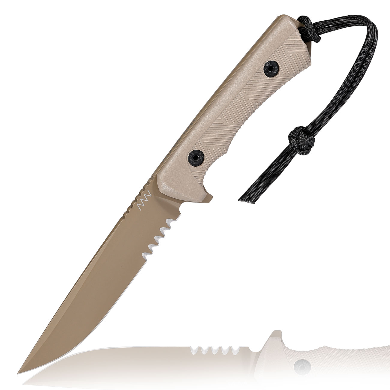 ANV Knives Outdoormesser P300 mit Sgezahnung Sleipner Stahl Cerakote coyote inkl. Kydexscheide