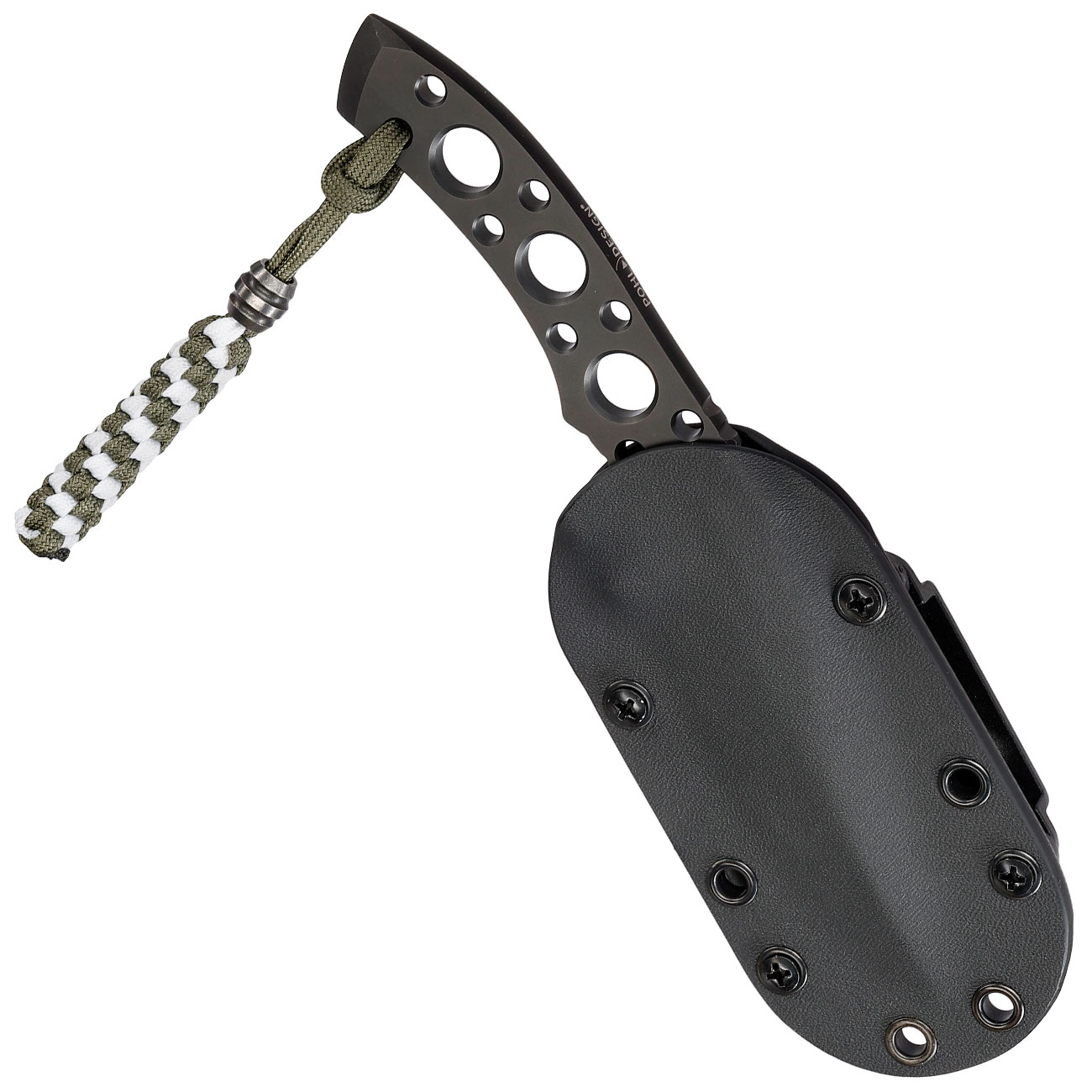 Pohl Force Outdoormesser Charlie Two BK Gen2 schwarz inkl. Kydexscheide und nachleuchtendem Lanyard Bild 4