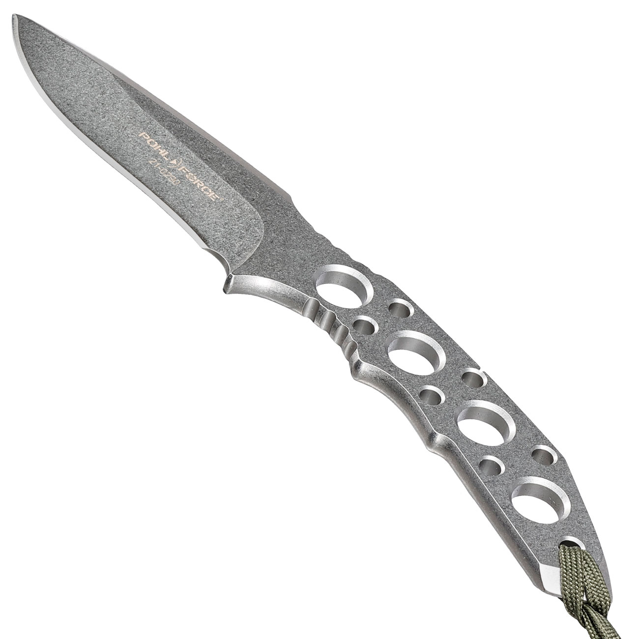 Pohl Force Outdoormesser Charlie Three SW Gen2 silber inkl. Kydexscheide und nachleuchtendem Lanyard Bild 2