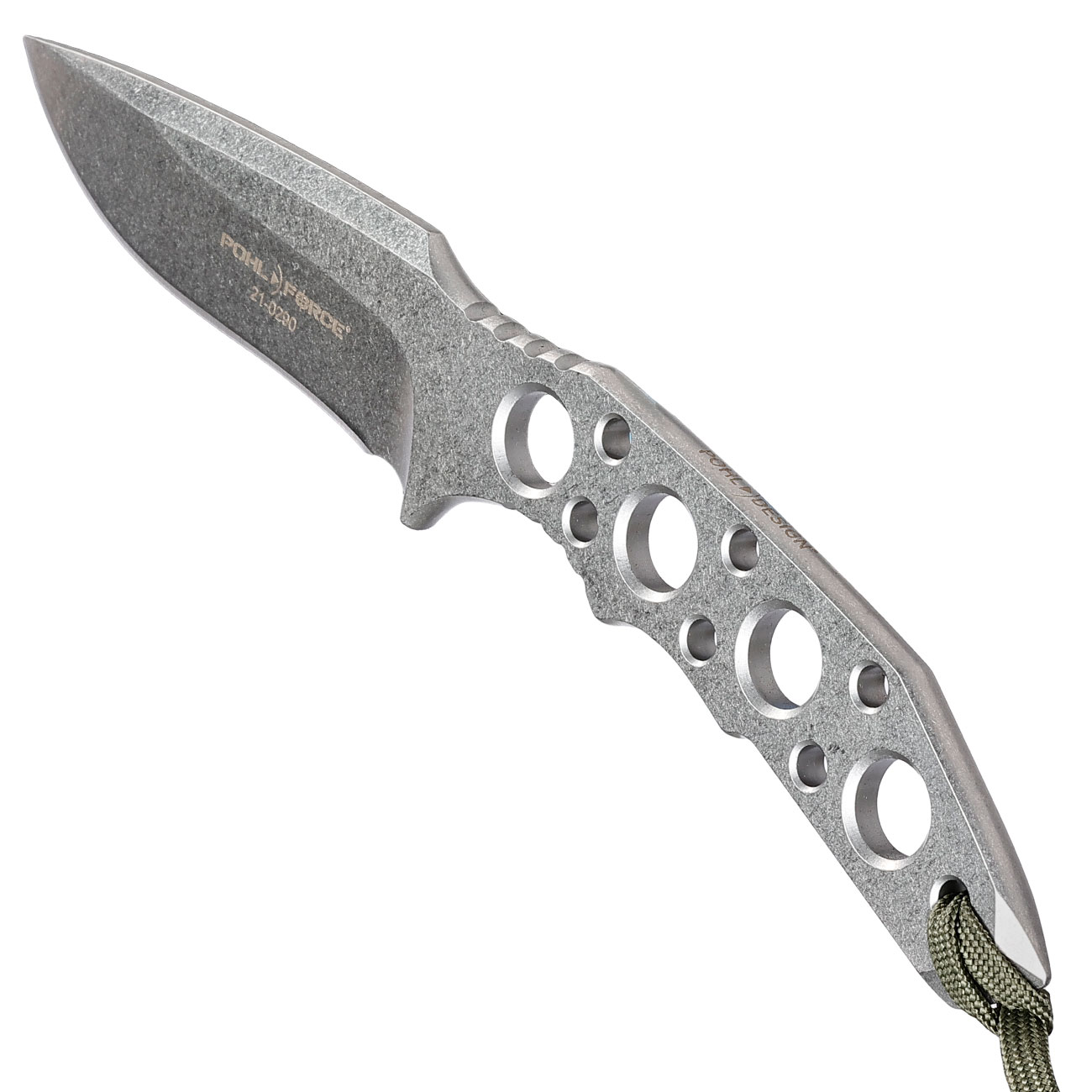 Pohl Force Outdoormesser Charlie Three SW Gen2 silber inkl. Kydexscheide und nachleuchtendem Lanyard Bild 6